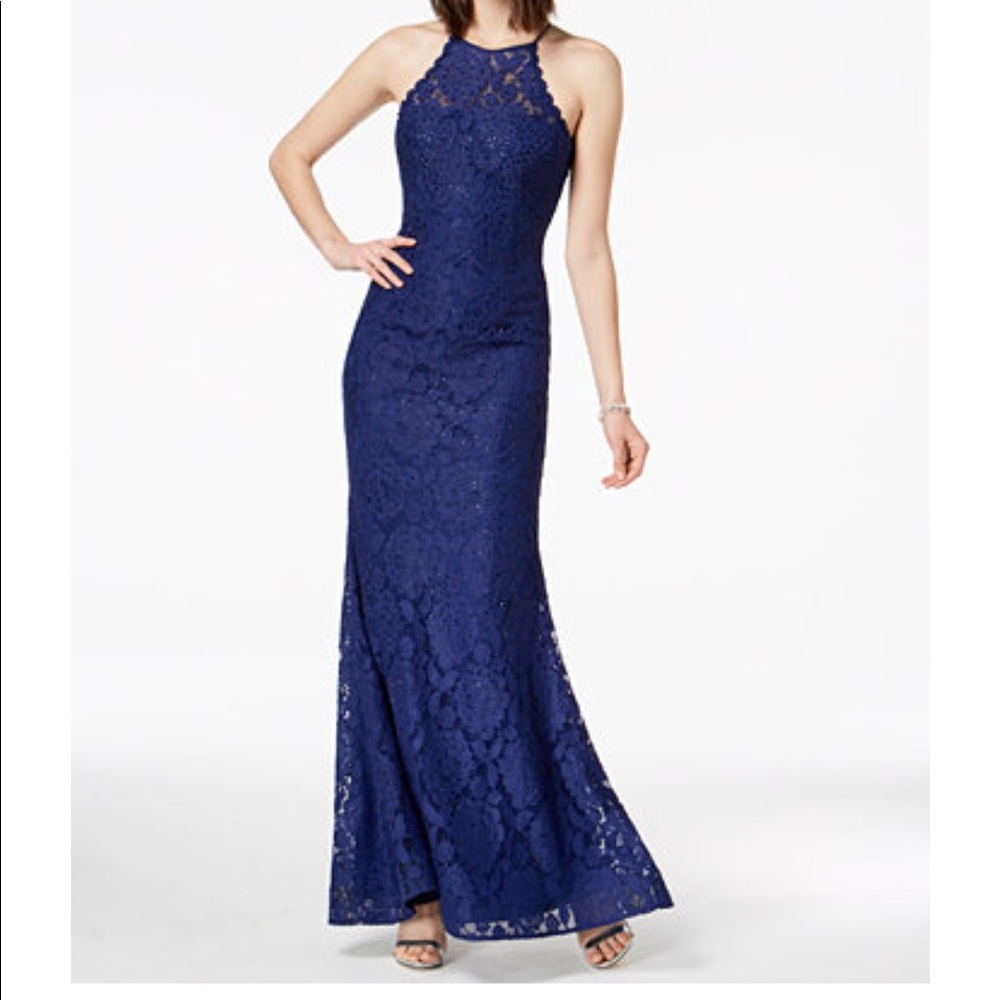ELECTRIC BLUE LACE DRESS (NEVER WORN!)